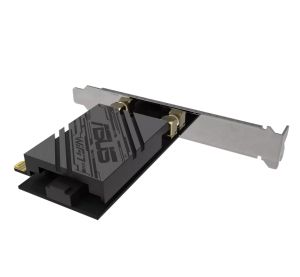 Адаптер Asus PCI-E Adapter, PCE-BE92BT, BE9400, Tri-Band, Bluetooth 5.4, magnetized base, WPA3, OFDMA, MLO, only compatible with lntel motherboards, Black