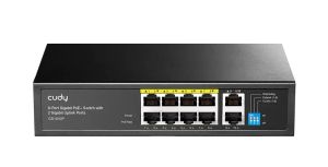 Суич Cudy GS1010P V3.0 , 8-портов 10/100/1000 Mbps RJ 45, 2xUplink порта - Черен