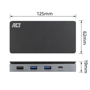 ACT Докинг станция USB-C, 4K, 2 x HDMI, Ethernet, USB-C, 3x USB-A