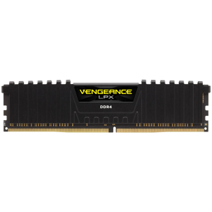 CORSAIR DDR4, 3200MHz 16GB 1x16GB Dimm, Unbuffered, Dual Rank, 16-20-20-38, XMP 2.0, Vengeance LPX black Heatspreader, Black PCB, 1.35V