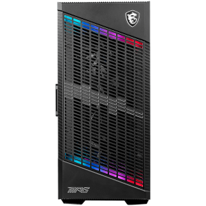 MSI MPG VELOX 100P AIRFLOW, Mid-Tower, ATX/Micro-ATX/Mini-ITX, 2x USB 3.2 Gen 1 Type-A, 1x USB 3.2 Gen 2x2 Type-C, 1x Audio/1x Mic, 4x 120mm Fans (1x ARGB), ARGB Hub, Mesh Front Panel, Vertical GPU Bracket (No Riser Cable Included), Tempered Glass