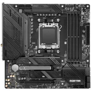 MSI MAG B650M MORTAR WIFI, mATX, Socket AM5, DDR5 6400(OC)MHz, 2x PCIe x16 slots, 2x M.2 slots, 1x HDMI, 1x DP, 1x USB 3.2 Gen2x2, 3x USB 3.2 Gen 2, 4x USB 2.0 ports, Type-C, 7.1 HD Audio, 2.5Gbps LAN