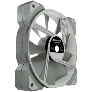 COUGAR MHP 120 White (3 Fan Pack), 120mm 4-pin PWM fan, 600-2000RPM, HDB Bearing, Anti-vibration Dampers, Extension Cable + Low-Noise Adapter, Case + Radiator screws, 82.48 CFM, 4.24mm H20, 34.5 dBA (Max)