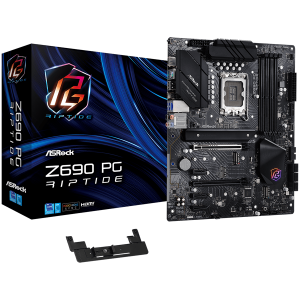 ASROCK Main Board Desktop Z690 PG Riptige (S1700, Z690, 4x DDR4, 2x PCIe x16, 3x PCIe x1, 8x SATA3 6.0Gb/s, 2x m.2 PCIe Gen4x4, RAID 0,1,5,10, 9x USB 3.2, 1x USB-C 1x RJ-45 2.5G Lan, HDMI, SPDIF, ATX, Retail