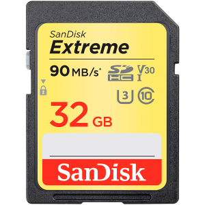 SANDISK Extreme 32GB Memory Card up to 100MB/s, UHS-I, Class 10, U3, V30