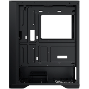 Xigmatek LUX S EN48281, Black, ATX/M-ATX/Mini ITX, U3x1+U2x2, Metal Vents FP & Left TG, 4PCS X24A Fan & Galaxy II Fan Control Kit)