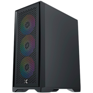 Xigmatek LUX S EN48281, Black, ATX/M-ATX/Mini ITX, U3x1+U2x2, Metal Vents FP & Left TG, 4PCS X24A Fan & Galaxy II Fan Control Kit)