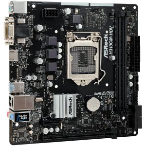 ASROCK Main Board Desktop H310CM-HDV (S1151, 2xDDR4,1xPCIe x16,1xPCI Ex1, 4 SATA3 ,GLAN,VGA,DVI,HDMI,USB 3.1 ) mATX retail