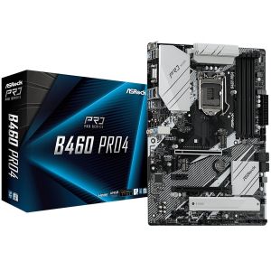 ASROCK Main Board Desktop B460 PRO4 (S1200, 4xDDR4,2xPCIe x16,2xPCI Ex1, 6 SATA3 ,1x Ultra M.2, GLAN,VGA,DP,HDMI,USB 3.1 ) ATX retail