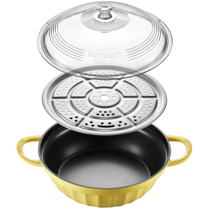 BUYDEEM Cast Aluminum Nonstick Multi  function pot 3,8L, model CP181, color Mellow Yellow
