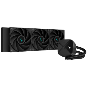 DeepCool LS720S Zero Dark, 360mm CPU Liquid Cooler, 3x120mm PWM Fans, Anti-Leak Technology, Black, LGA 1700/1200/1151/1150/1155, AMD AM5/AM4, 5Y R-LS720-BKNNMM-G-1