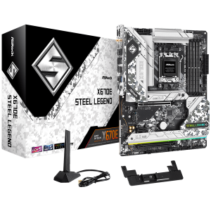 ASROCK MB Desktop X670E Steel Legend, AM5, 4x DDR5, 1x PCIe 5.0 x16, 1x PCIe 3.0 x16, 1x PCIe 3.0 x1, 4x SATA3, 3x Hyper M.2 (PCIe Gen4x4), 1x Blazing M.2(PCIe Gen5x4), 7.1 CH HD Audio, 1x HDMI, 1x DisplayPort, 2.5G LAN, Wi-Fi, BT