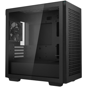 DeepCool CH370, Mid Tower, Mini-ITX/Micro-ATX, 2xUSB3.0, 1xAudio, 1x120mm Pre-Installed Black Fan, Tempered Glass, Mesh Panel, Black, R-CH370-BKNAM1-G-1