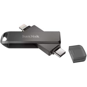 SANDISK iXpand Flash Drive Luxe 64GB - USB-C + Lightning - for iPhone, iPad, Mac, USB Type-C devices including Android