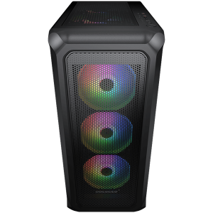 COUGAR Archon 2 Mesh RGB (Black), Mid Tower, 3x 120 ARGB Fans, RGB Button, 3mm Tempered Glass, Mini ITX / Micro ATX / ATX, USB 3.0 x 2, USB 2.0 x 1, Mic x 1 / Audio x 1