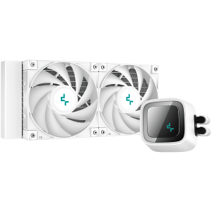 DeepCool LS520 WH, 240mm CPU Liquid Cooler, 2x120mm FC120 ARGB PWM Fans, ARGB Infinity Mirror, White, LGA 2066/2011-v3/2011/1700/1200/115x, AMD sTRX4/sTR4/AM5/AM4, 5Y, R-LS520-WHAMNT-G-1