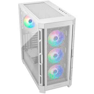 COUGAR DUOFACE PRO RGB White, Mid-Tower, Tempered Glass + Airflow front panels, 4x 120mm ARGB fans, GPU Holder, mITX/mATX/ATX/CEB/E-ATX, 1x Type-C Gen 2, 2x USB 3.0, 1x USB 2.0, Audio/Mic 3.5mm jack, RGB Button, 496x240x465 (mm)