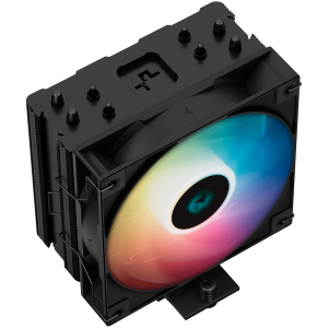 DeepCool AG400 BK ARGB, CPU Air Cooler, 1x120mm ARGB PWM Fan, TDP 220W, 4 Heatpipes, Black, LGA1700/1200/115x, AMD AM5/AM4, 125x92x150 mm(LxWxH), 2Y, R-AG400-BKANMC-G-2