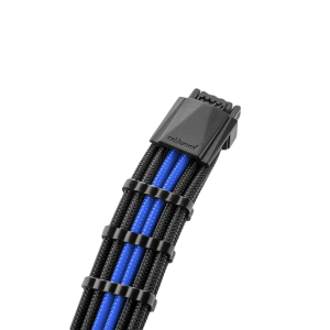 CableMod E-Series Pro ModMesh Sleeved 12VHPWR PCI-e Cable for Super Flower Leadex Platinum / Platinum SE / Titanium / V Gold Pro / V Platinum Pro, EVGA G7 / G6 / G5 / G3 / G2 / P2 / T2 (Black + Blue, Nvidia 4000 series, 16-pin to Dual 8-pin, 600mm)