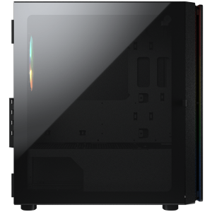 COUGAR Purity RGB (Black), Mini Tower, 1x 120 ARGB Fans, RGB Button, 3mm Tempered Glass, Mini ITX / Micro ATX, USB 3.0 x 2, USB 2.0 x 1, Mic x 1 / Audio x 1