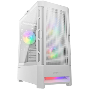 COUGAR Airface RGB White, Mid Tower, 2x 140 1x120 ARGB Fans, RGB Button,  4mm Tempered Glass, Mini ITX / Micro ATX / ATX / CEB/ E-ATX, USB 3.0 x 2, USB 2.0 x 1, 4 Pole Headset Audio Jack x1