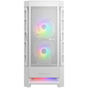 COUGAR Airface RGB White, Mid Tower, 2x 140 1x120 ARGB Fans, RGB Button,  4mm Tempered Glass, Mini ITX / Micro ATX / ATX / CEB/ E-ATX, USB 3.0 x 2, USB 2.0 x 1, 4 Pole Headset Audio Jack x1