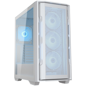 COUGAR Case Uniface RGB (White), Mid Tower, Mini ITX/Micro ATX / ATX / CEB / E-ATX, Type-C, USB 3.0 x 2, USB 2.0 x 1, Audio/Mic 3.5mm jack x 1, 120mm ARGB fan, Tempered glass, 230 x 493 x 475 (mm)