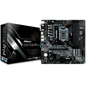 ASROCK Main Board Desktop H370 (S1151, 4xDDR4,2xPCIe x16,2xPCI Ex1, 6 SATA3 ,1x Ultra M.2, GLAN,VGA,DVI,HDMI,USB 3.1 ) mATX retail