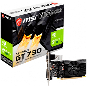 MSI Video Card Nvidia GeForce GT 730 2GB 64bit N730K-2GD3/LP