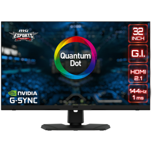 MSI Optix MPG321UR QD Gaming Monitor, 32" 144Hz, UHD (3840x2160) 16:9, IPS Anti-glare, 1ms, 400nits (600HDR), 1000:1, 178°/178° G-sync compatible, Adjustable Stand, DisplayHDR 600, 1x DP, 2x HDMI, 1x USB Type-C,  3Y Warranty