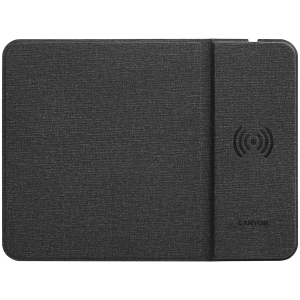 CANYON MP-W5, Mouse Mat with wireless charger, Input 5V/2A,9V2A Output 5W/7.5W/10W, 324*244*6mm, USB Type C cable length 1m, Black, 220g
