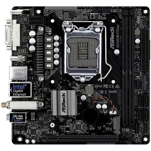 ASROCK Main Board Desktop H310 (S1151, 2xDDR4,1xPCIe x16, 4 SATA3 ,GLAN,DVI,HDMI,DP,USB 3.1 ) miniATX retail