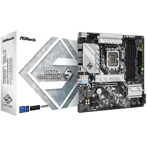 ASROCK MB Desktop B660M STEEL LEGEND (S1700, B660M, 4xDDR4, 1xPCIe 4.0x16, 2xPCIe 3.0x1, 6xSATA, 2xM.2 PCIe, 1x USB-C, 6x USB 3.2, 6x USB 2.0, DP, HDMI, 2.5GLAN, POLYCHROME RGB, mATX) Retail