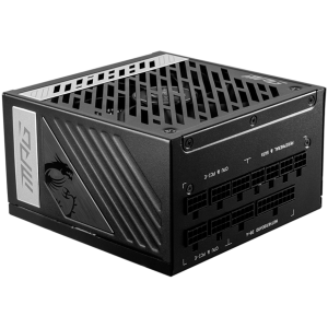 MSI MPG A1000G, 1000W, 80 Plus Gold, ATX Form Factor, 100~240 Vac Input Voltage, 50Hz ~ 60Hz Input Frequency, 135 mm Fan, 150 x 150 x 86mm, Active PFC, OCP, OVP, OPP, OTP, SCP, UVP, ATX, 2xEPS, 7XPCi-E, 12xSATA, 4xMOLEX, 1xFDD, 10Y