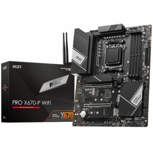 MSI PRO X670-P WIFI, ATX, Socket AM5, 4x DDR5, 3x PCI-E x16 slots, 4x M.2 slots, 1x HDMI, 2x DP (1x Type-C), 4x USB 3.2 Gen1, 2x USB 3.2 Gen2, 1x USB 3.2 Gen2, 1x USB 3.2 Gen2x2, Type-C, 7.1 HD Audio, 2.5G LAN, Wi-Fi 6E, BT, 3Y