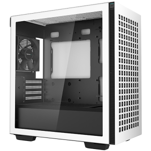 DeepCool CH370 WH, Mid Tower, Mini-ITX/Micro-ATX, 2xUSB3.0, 1xAudio, 1x120mm Pre-Installed Black Fan, Tempered Glass, Mesh Panel, White, R-CH370-WHNAM1-G-1