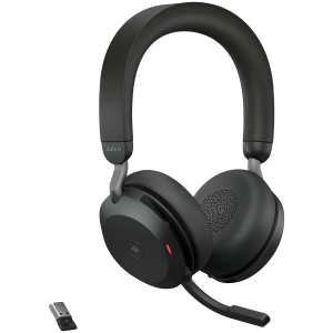 JABRA EVOLVE2 75, Link390a MS Stereo Black, EVOLVE2 75 headset Black MS, Link 380 BT adapter USB-A MS,1.2m USB-C to USB-A cable, carry pouch, warranty and warning (safety leaflets)