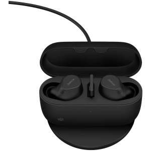 JABRA EVOLVE2 Buds MS, Cradle USB-A MS, Link 380 BT adapter USB-A MS, 30  cm USB-C to USB-A cable, Ear gels, wireless charging pad, warranty