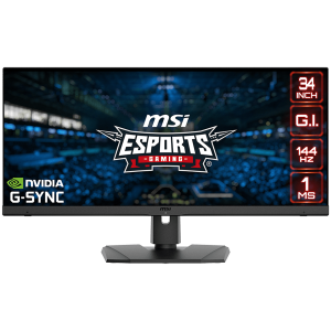 MSI Optix MPG341QR Gaming Monitor, 34" 144Hz, UWQHD (3440x1440) 21:9, IPS Anti-glare, 1ms, 550nits, 1000:1, 178°/178°, G-Sync Compatible, Adjustable Stand, 1x DP, 2x HDMI,1x Type-C, 3Y Warranty
