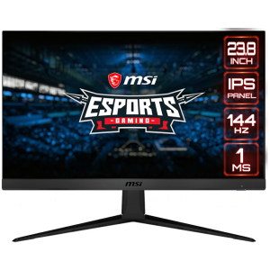 MSI Optix G241 Gaming Monitor, 23.8" 144Hz, FHD (1920x1080) 16:9, IPS Anti-glare, 1ms, 250nits, 1000:1, 178°/178°, AMD FreeSync, Anti-Flicker, 1x DP, 2x HDMI, 3Y Warranty
