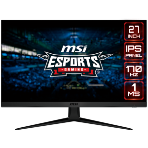 MSI G2712 Gaming Monitor, 27" 170Hz, FHD (1920x1080) 16:9, IPS Anti-glare, 1ms, 250nits, 1100:1, 178°/178°, Adaptive Sync, Adjustable Stand, 1x DP, 2x HDMI, 3Y Warranty