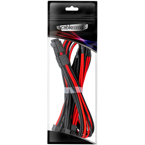 CableMod E-Series Pro ModMesh Sleeved 12VHPWR PCI-e Cable for Super Flower Leadex Platinum / Platinum SE / Titanium / V Gold Pro / V Platinum Pro, EVGA G7 / G6 / G5 / G3 / G2 / P2 / T2 (Black + Red, Nvidia 4000 series, 16-pin to Quad 8-pin, 60cm)