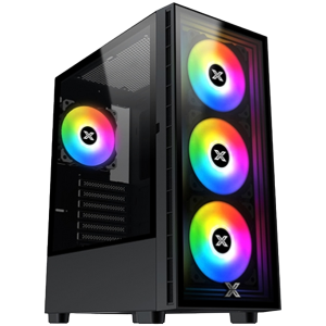 Шаси XIGMATEK Midi Tower,  ATX, 7 slots, USB 3.0, USB 2.0, Аудио интерфейс, Power Button, Reset Button, Индикатор - светодиод, PSU optional, Supports Liquid Cooling System, With Window, Removable Dust Filters, Черен