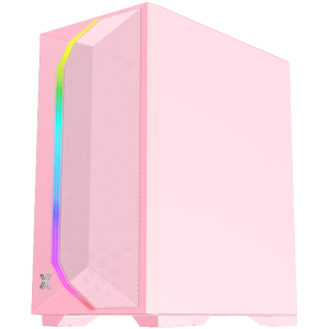 Gemini II Queen, EN48663, Pink, MATX, U3x1+U2x2, Meshed Grill ARGB LED Frontpanel & Left TG, 3PCS X24F Arctic Fixed RGB Fan