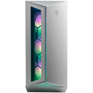 MSI MPG GUNGNIR 110R WHITE, Mid-Tower, ATX/Micro-ATX/Mini-ITX, 2x USB 3.2 Gen 1 Type-A, 1x USB 3.2 Gen 2x2 Type-C, 1x Audio/1x Mic, ARGB Hub, RGB Button, 4x 120mm ARGB Fans, Glass Front Panel, 4mm Tempered Glass