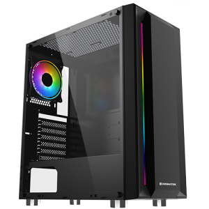 Chassis Helios EN43224, ATX, M-ATX, Mini ITX USB3.0x1 + USB2.0x2, Rainbow LED Stripe Frontpanel, Left Tempered Glass, 1xCR120