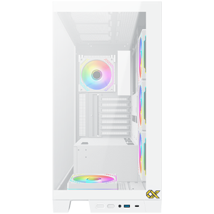 Xigmatek Endorphin Ultra Arctic EN41334 White, E-ATX/ATX/M-ATX/MINI ITX, USB-C X 1, HD AUDIO, Front & Left Seamless TG, 5PCS M20A Arctic & Galaxy II Fan Control Kit