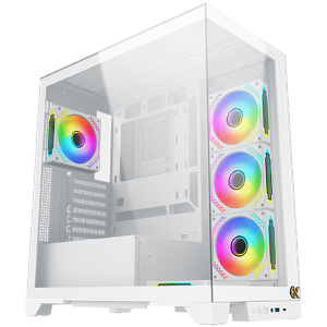 Xigmatek Endorphin Ultra Arctic EN41334 White, E-ATX/ATX/M-ATX/MINI ITX, USB-C X 1, HD AUDIO, Front & Left Seamless TG, 5PCS M20A Arctic & Galaxy II Fan Control Kit
