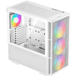 DeepCool CH560 WH, Mid Tower, Mini-ITX/Micro-ATX/ATX/E-ATX, 1xUSB3.0, 1xType-C, 1xAudio, 3x140mm + 1x120mm Pre-Installed ARGB Fans, Tempered Glass, Mesh Panels, GPU Support Arm, White, R-CH560-WHAPE4-G-1