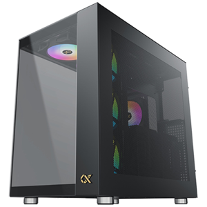 Xigmatek AQUA Ultra Air EN41907, Black, E-ATX/ATX/M-ATX/MINI ITX, USB 3.0 X 2, USB 2.0 X 2, USB-C X 1, HD AUDIO, Mesh Top, Front & Left TG, ARGB Strip, 7PCS Z20A&Galaxy II Fan Control Kit